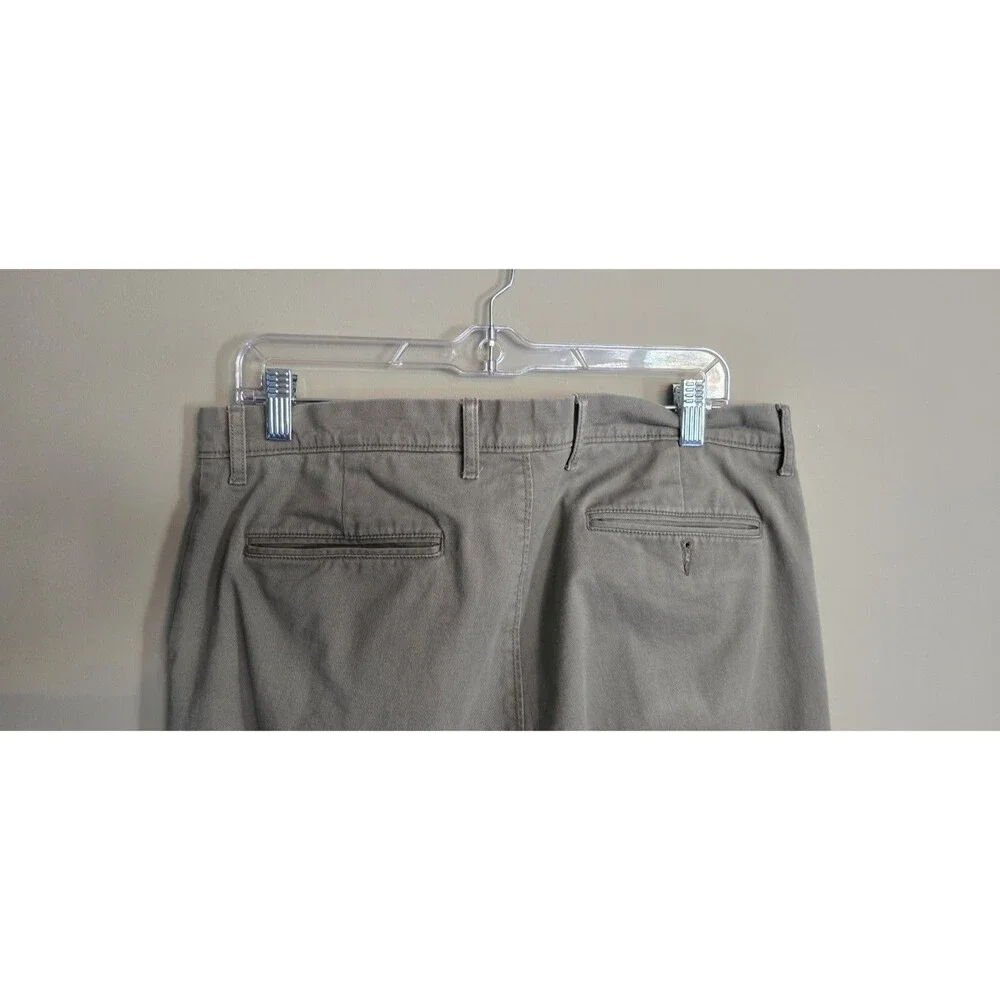 J.CREW Stretch Gray Cotton Men's Straight Flat Front Casual Chino Pants 33x34